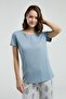 Button Neck Short Sleeve Women's Capry Pjamas Suit - 4