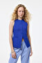 Buttoned V-Cut Sleeveless Vest Sax