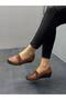Tan Leather Filling Orthopedic Women's Casual Shoes - 2