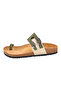 Genuine Leather Beige-Khaki Women's Slippers - 5