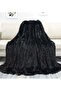 SOFT & FLUFFY CLASSIC FUR BLANKET/THROW BLACK - 2