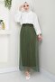 Elastic Waist Tulle Skirt Khaki Hm2704