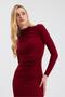 Burgundy Waist Drawstring Detail Dress 3686 - 7