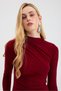 Burgundy Waist Drawstring Detail Dress 3686 - 4