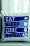 وسادة هدية مملوءة بالألياف مطبوعة من برنامج Eat Sleep Code Repeat - 2