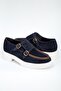 Alves Men's Genuine Leather Handmade Navy Blue Casual Shoes - 3