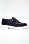 Alves Men's Genuine Leather Handmade Navy Blue Casual Shoes - 7
