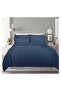 6 PC HOTEL STYLE CLASSIC STRIPED NAVY BLUE COMFORTER SET - 2