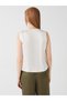 Alita City with a Difference of Lcw Vision White Satin Plain Double Breasted Sleeveless Women's Blouse - 5