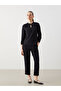 Lcwaikiki Classic Black Lace-Up Collar Textured Women's Blouse - 2