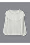 White Tie-Neck Women's Blouse - 6