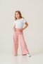 Girl's Cotton White Embroidery Detailed T-Shirt and Pink Trousers Set - Stylish Combination with Floral Embroidery - 2