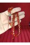 Rod Amber Rosary Silvery Necef Capsule Cut Red 10Mmx8,5Mm T-811 - 3