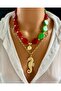 Acrylic Bead Necklace with Seahorse and Mussel Accessories