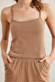 Women's Camel Top Strap Blouse Bottom Pocket Shorts Pajama Set Pjm-00000021 - 6
