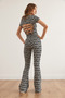 Women's Black and White Backless Blouse Spanish Leggings Jacquard Suit Tkm- 19000361 - 6
