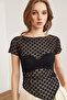 Women's Black Asymmetrical Lace Blouse Blz-19002888 - 5