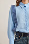 Women's Blue Tensel Garnished Woven Shirt Gml- 19001303 - 7