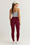 Bordo Seamless/Dikişsiz Push Up Tam Boy Örme Spor Tayt THMAW25TY00003 - 5
