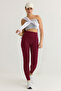 Bordo Seamless/Dikişsiz Push Up Tam Boy Örme Spor Tayt THMAW25TY00003 - 2