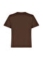 Kahverengi %100 Pamuk Basic Bisiklet Yaka Örme T-Shirt TWOSS23TS00000 - 7
