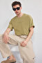 Haki-Siyah Oversize/Geniş Kesim 2'li Paket Yazı Baskılı %100 Pamuk T-Shirt TMNSS25TS00211 - 6