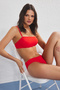 Kırmızı Straplez Regular Normal Bel Bikini Takımı TBESS25BT00184