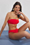 Kırmızı Straplez Regular Normal Bel Bikini Takımı TBESS25BT00184 - 2