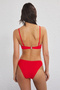 Kırmızı Straplez Regular Normal Bel Bikini Takımı TBESS25BT00184 - 4