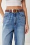 Women's Black Tan 2 Pack Gold Buckle Faux Leather Belt Zw00001 - 2