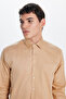 Men's Regular Fit Classic Cut 100% Cotton Satin Single Pocket Cream Shirt