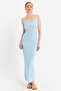 Women's Blue Adjustable Strap Maxi Dress Men2004 - 4