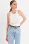 Women's White Button Detail Sleeveless Camisole Blouse Tf55 - 8