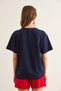 Women's Navy Blue Heart Embroidered Cotton Regular Fit T-Shirt Tsh- 19000864 - 6