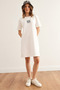 Women's Ecru Geometric Printed Tunic Dress Elb- 19002353