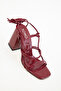 Claret Red Patent Leather Women's Classic Heeled Shoes 20363 - 4