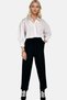 Women's Black High Waist Front-Waist Double Pocket Linen Palazzo Trousers Alc-X13775 - 3
