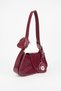 Women's Lotus Burgundy Baguette Wallet Design Faux Leather Snap Closure Hand and Shoulder Bag - 3
