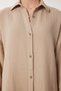 Women's Beige Oversize Muslin Shirt Dress SA00021 - 5