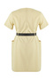 Beige Polyviscon Belted Mini Woven Plus Size Dress Tbbss25Ah00203 - 8