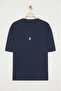 Unisex Lacivert Oversize/Geniş Kesim Penguen Nakışlı %100 Pamuklu T-Shirt TMNSS23TS00243 - 2