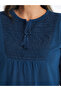 Women's Blouse with Tie Collar Embroidery (S5) - 4