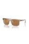 نظارة شمسية مستطيلة للرجال - AX 4145S - مقاس العدسة: 57 مم - لون بني شفاف لامع