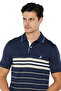 Navy Blue Men's Polo Neck T-Shirt Kr4510 - 5
