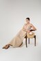 Beige Women's Loose Dress with Twisted Shoulder - 4
