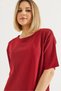 Crew Neck Short Sleeve Basic Tshirt Claret Red - 5