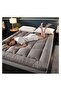 Cotton Hotel Quality 200 X 200 X 10 Cm Grey Stripe Fiber Filled Mattress Topper - 3