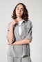 Gray Color Striped 100% Cotton Women's Casual Shirt