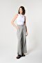 Gray Color Striped 100% Cotton Women's Loose Long Pants - 7