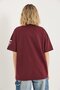 Crew Neck Printed Tshirt Claret Red - 5